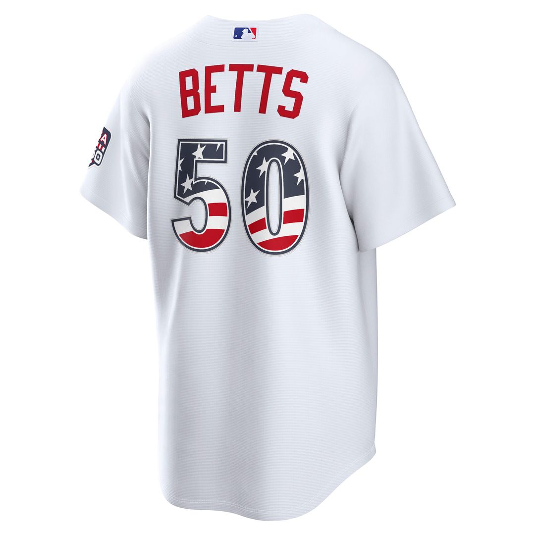 Mookie Betts Los Angeles Dodgers Nike USA 250 Fourth of July Home Stadium Jersey - White