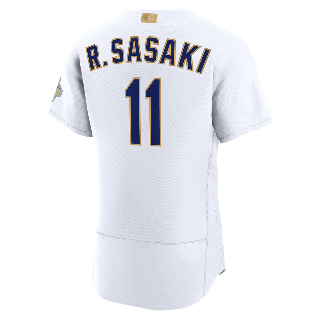 Roki Sasaki Los Angeles Dodgers Nike 2026 Gold Collection Authentic Jersey - White