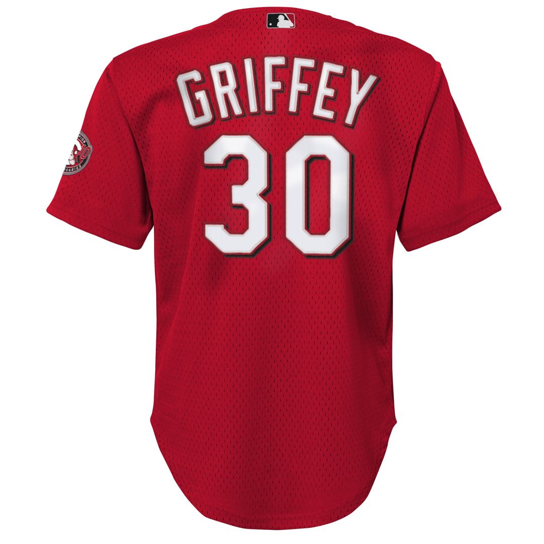 Ken Griffey Jr. Cincinnati Reds Mitchell & Ness Youth Cooperstown Collection Mesh Batting Practice Jersey - Red