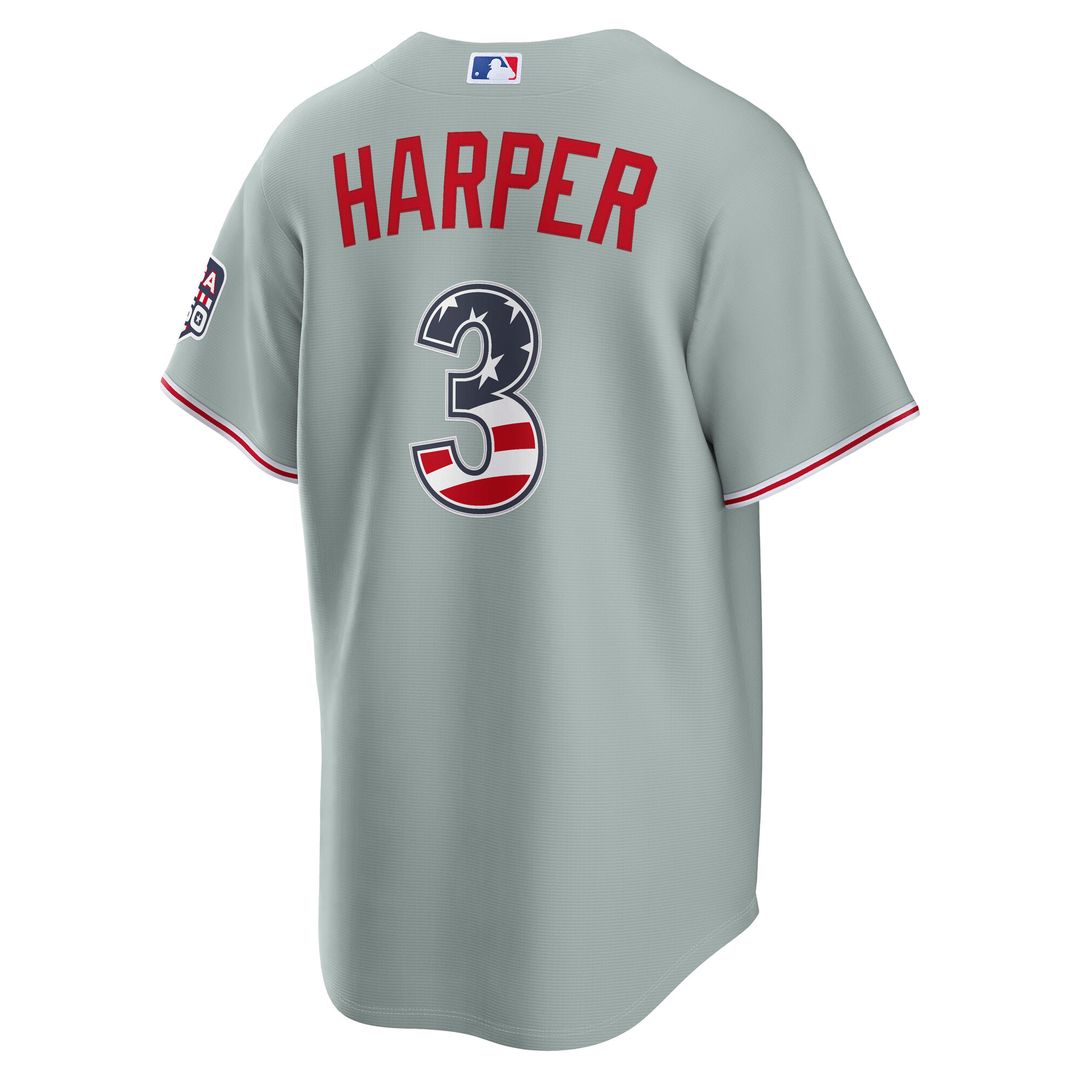 Bryce Harper Philadelphia Phillies Nike USA 250 Fourth of July Road Stadium Jersey - Gray