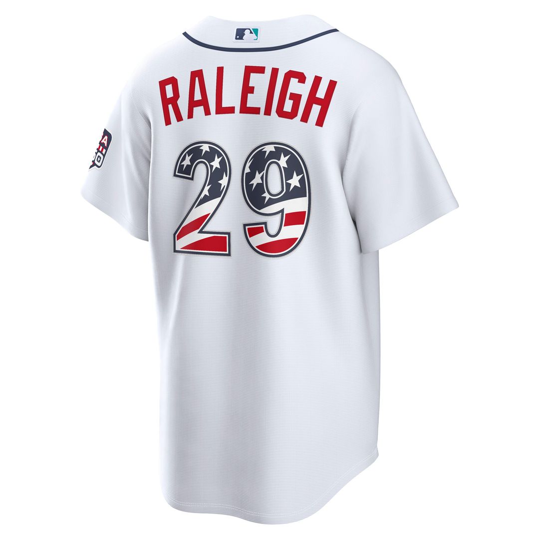 Cal Raleigh Seattle Mariners Nike USA 250 Fourth of July Home Stadium Jersey - White