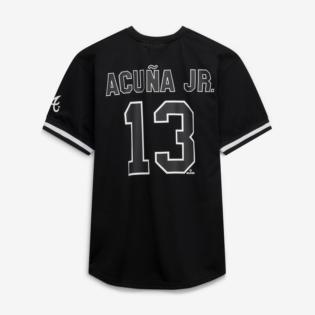 Ronald Acuña Jr. Atlanta Braves Fanatics Big & Tall Heavyweight Mesh Jersey - Black/White