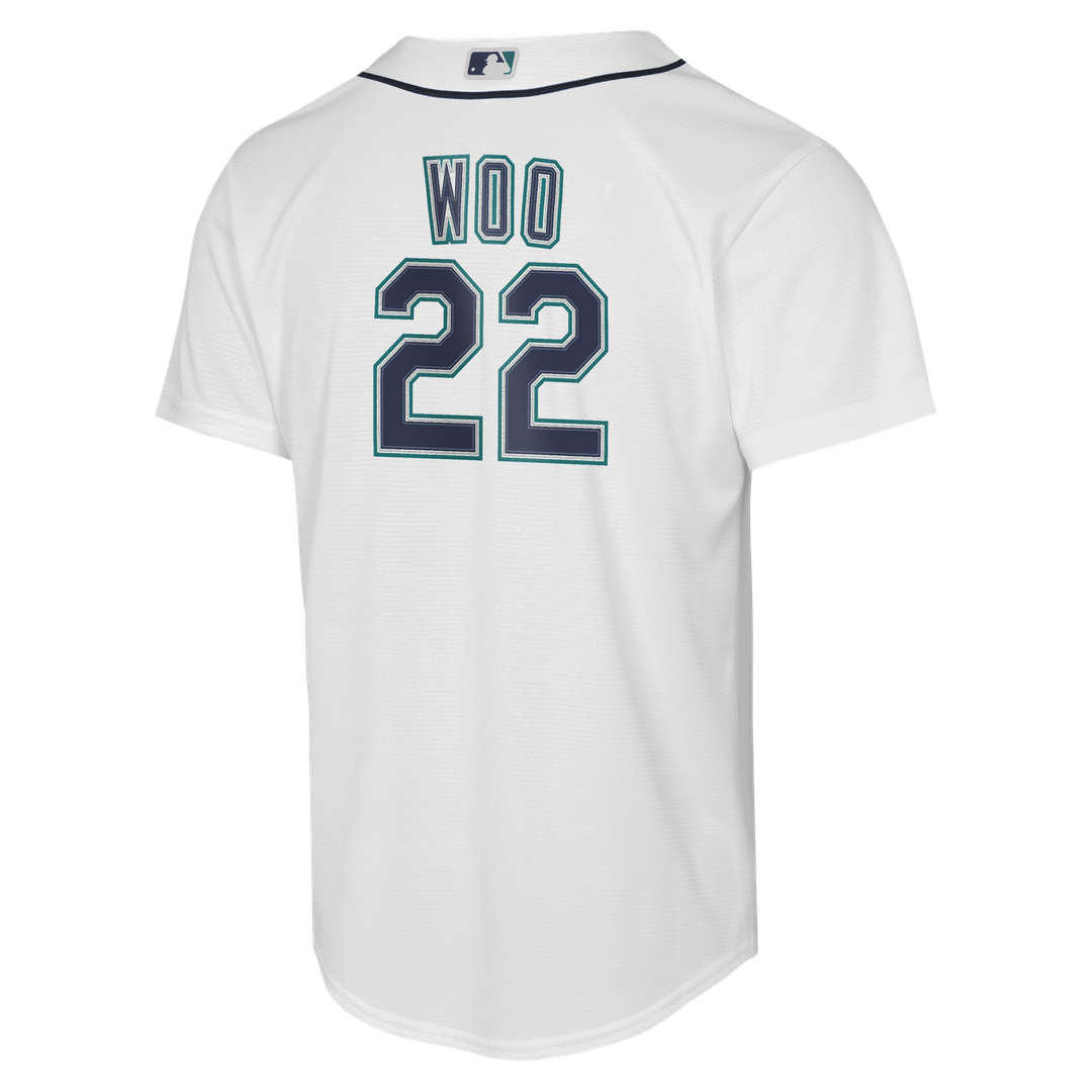 Bryan Woo Seattle Mariners Nike Youth Home Baseline Jersey - White