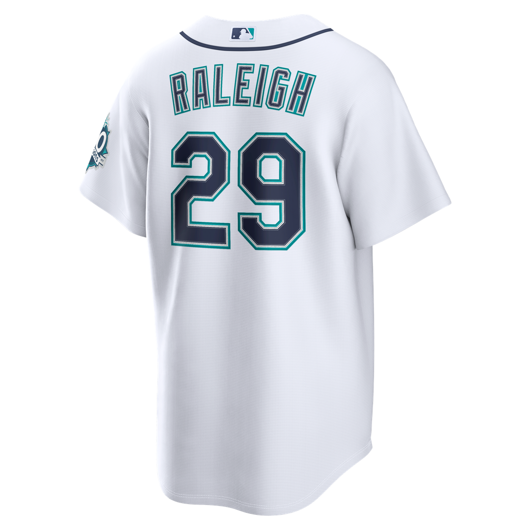 Cal Raleigh Seattle Mariners Nike Road Stadium 50th Season Patch Jersey - Navy