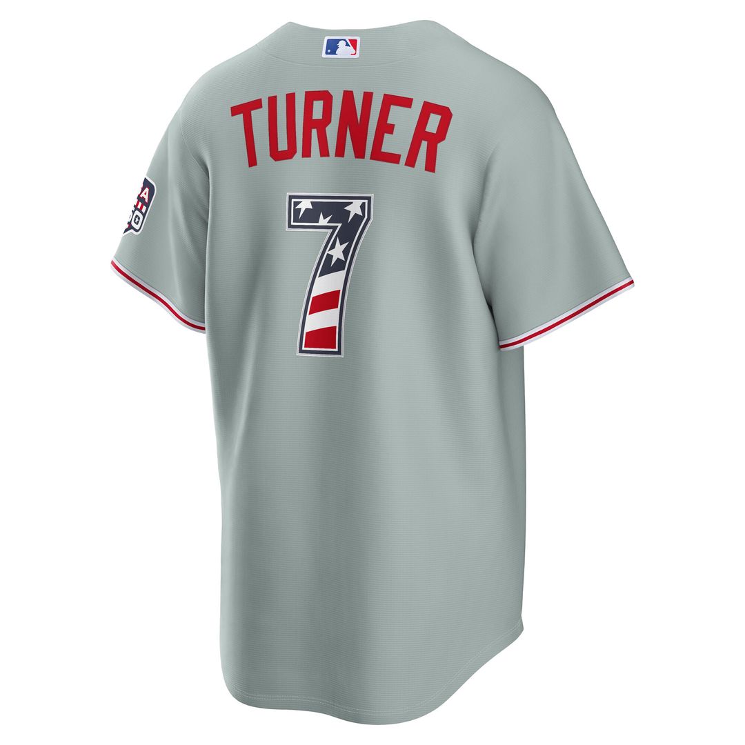 Trea Turner Philadelphia Phillies Nike USA 250 Fourth of July Road Stadium Jersey - Gray
