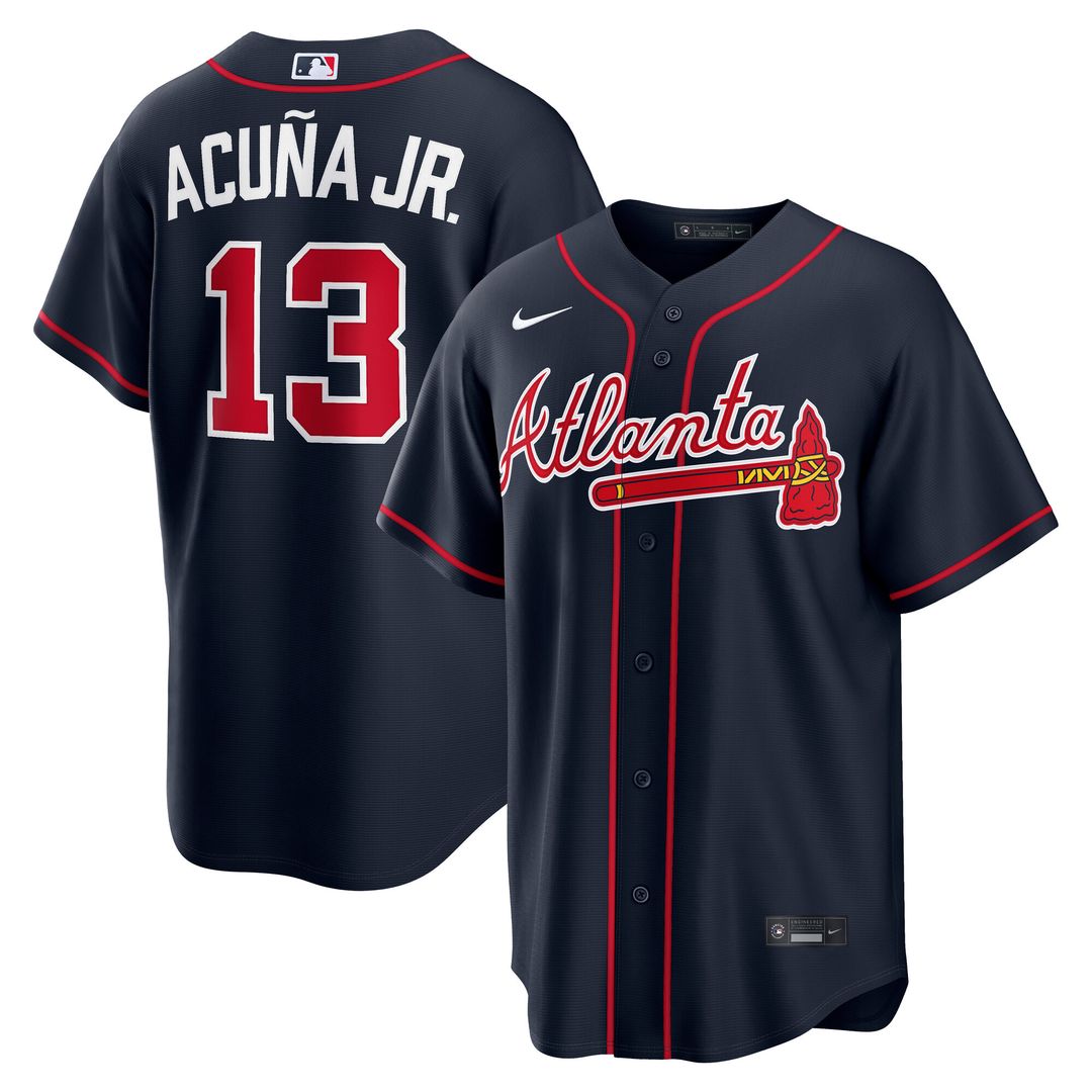 Ronald Acuña Jr. Atlanta Braves Nike Alternate Replica Jersey - Navy