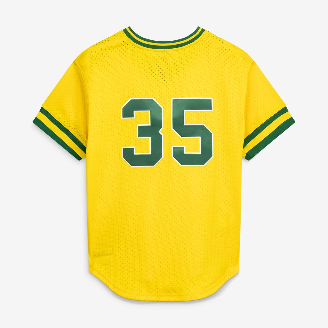 Rickey Henderson Athletics Mitchell & Ness Authentic Batting Practice Jersey - Yellow