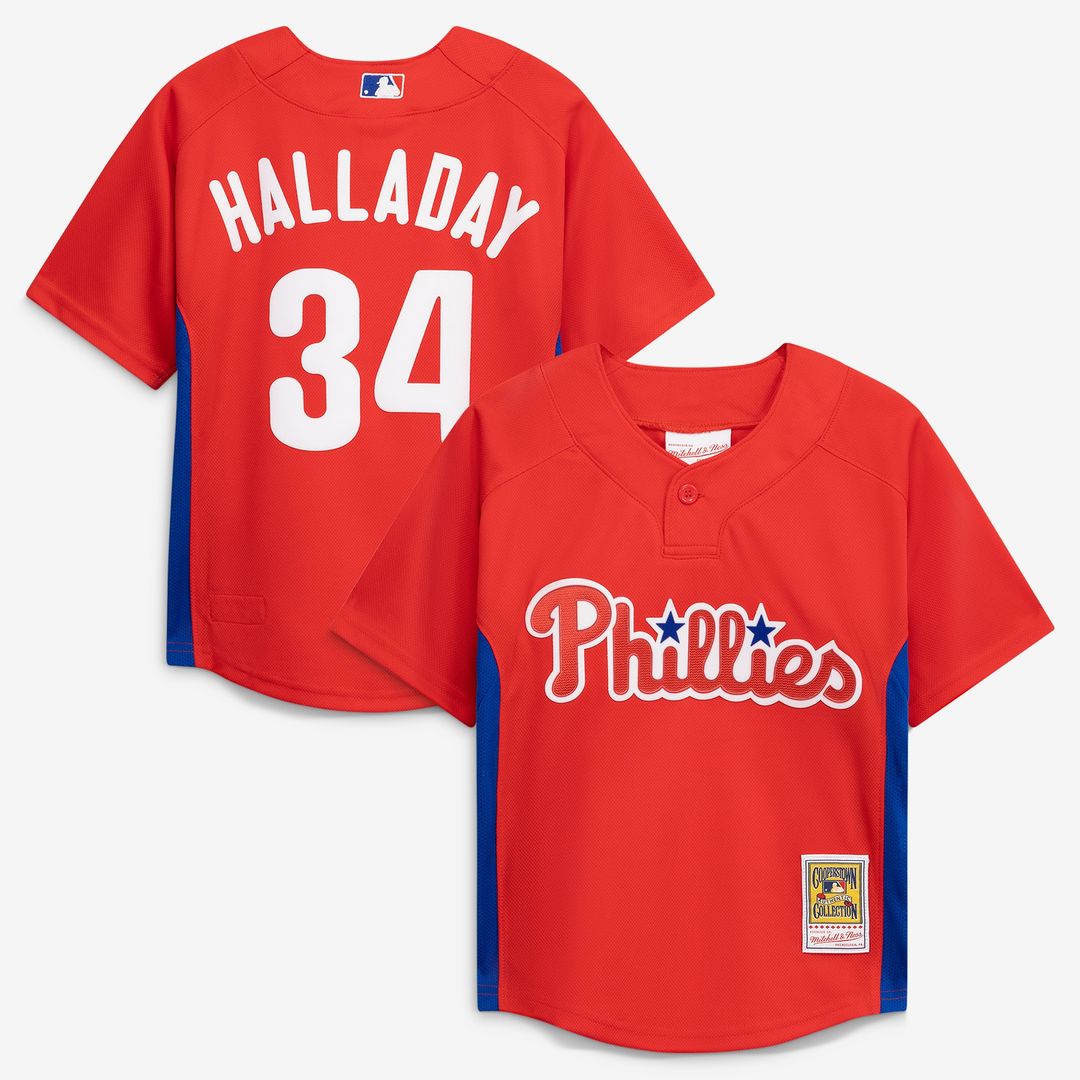 Roy Halladay Philadelphia Phillies Mitchell & Ness Toddler Cooperstown Collection Mesh Batting Practice Jersey - Red