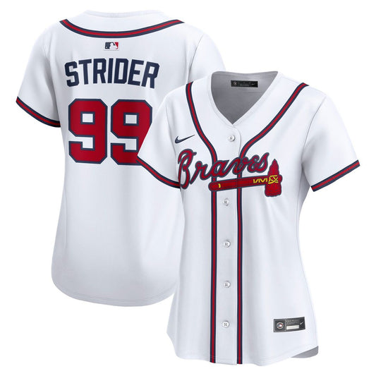 Spencer Strider Atlanta Braves Nike Women's Home Limited Player Jersey - White