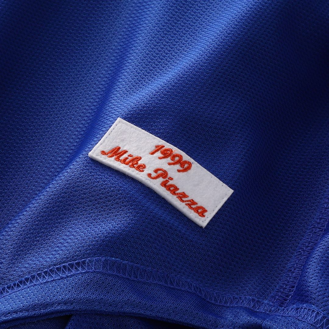 Mike Piazza New York Mets Mitchell & Ness Cooperstown Collection Mesh Batting Practice Button-Up Jersey - Royal