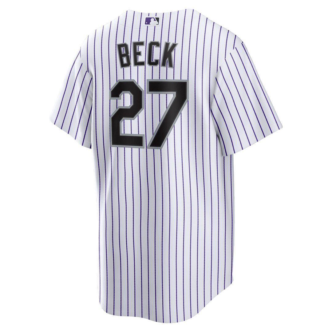 Jordan Beck Colorado Rockies Nike Home Replica Jersey - White