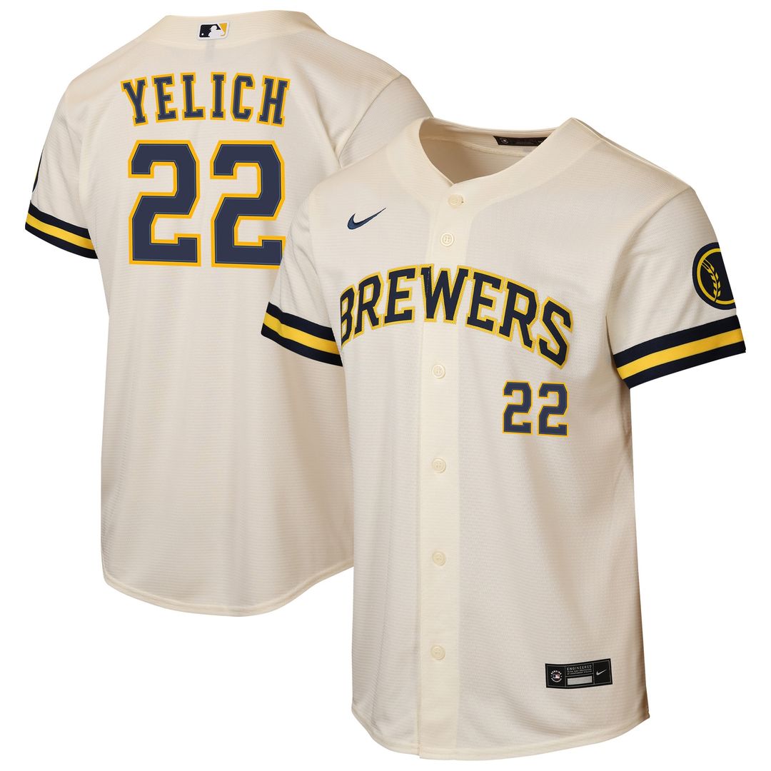 Christian Yelich Milwaukee Brewers Nike Youth Home Stadium Jersey - Cream