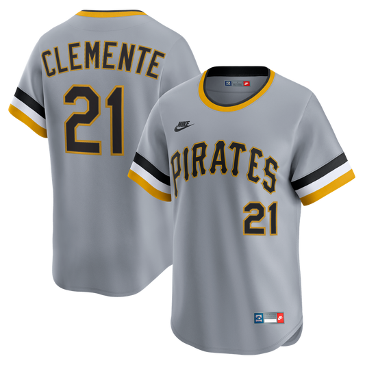 Roberto Clemente Pittsburgh Pirates Nike Throwback Cooperstown Collection Limited Jersey - Gray