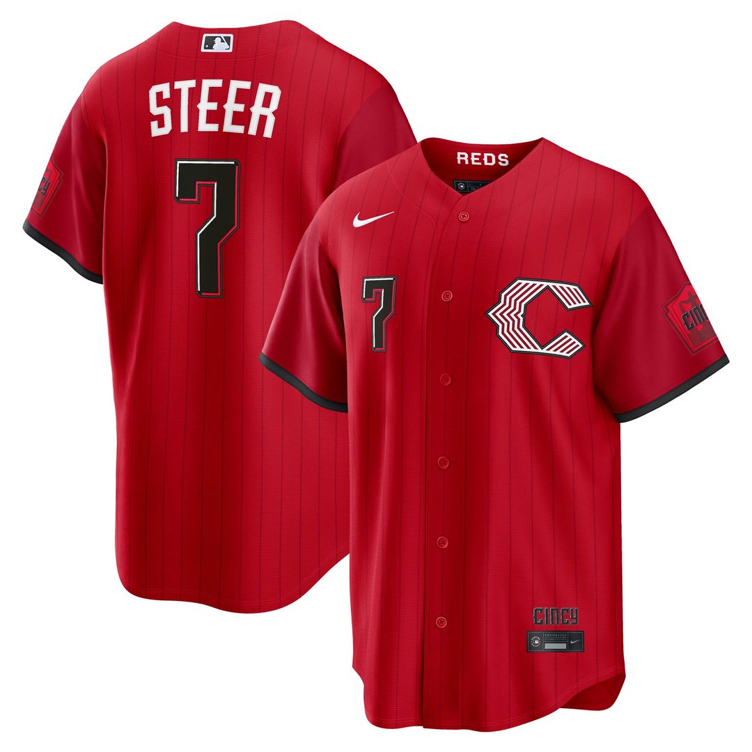 Spencer Steer Cincinnati Reds Nike 2026 City Connect Stadium Jersey - Red