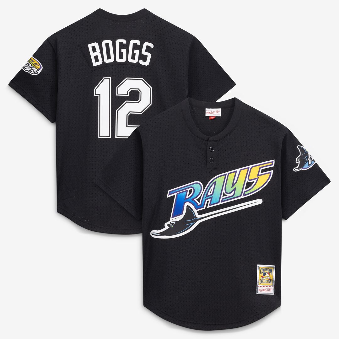 Wade Boggs Tampa Bay Rays Mitchell & Ness Authentic Batting Practice Jersey - Black