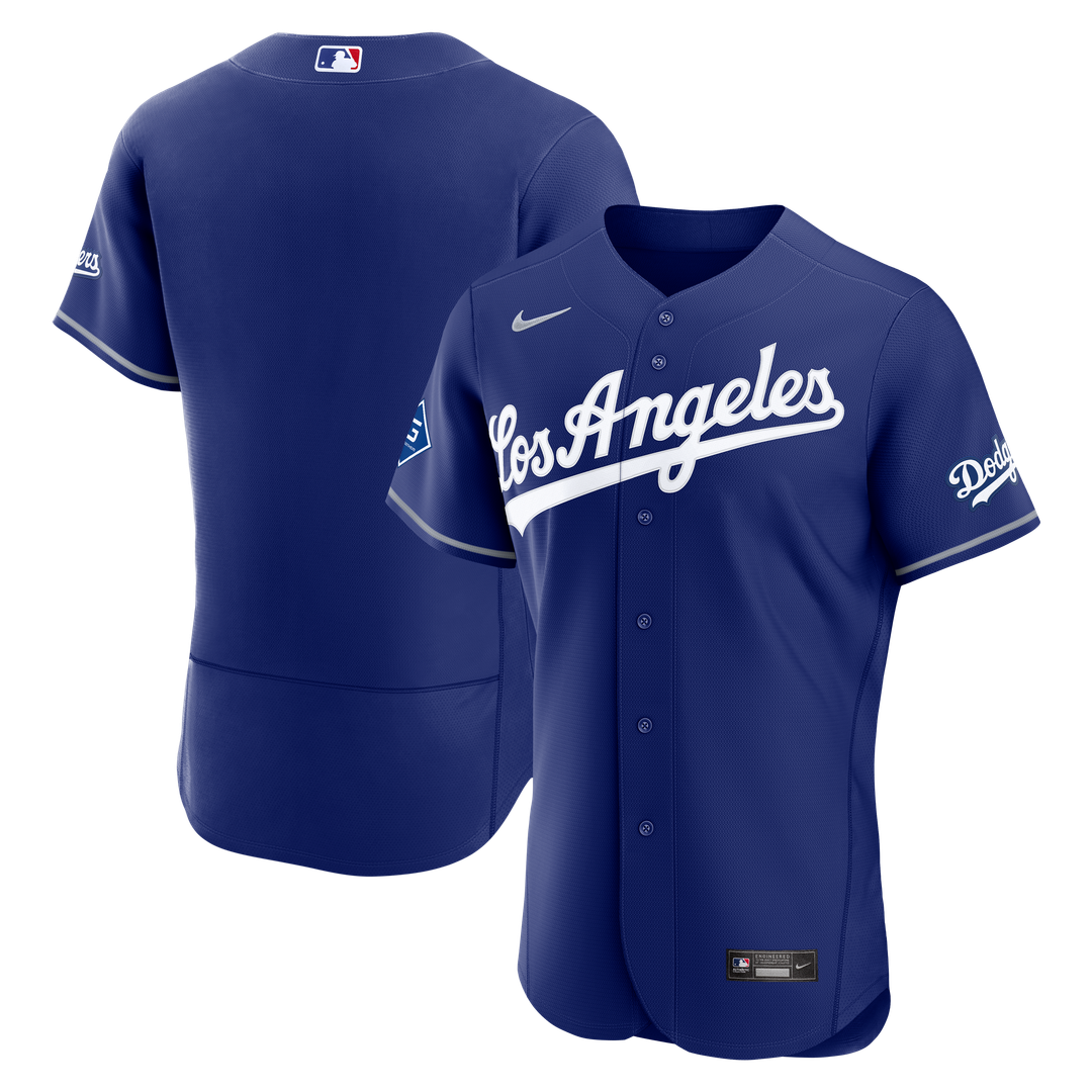 Los Angeles Dodgers Nike Home Sponsor Patch Authentic Jersey - White
