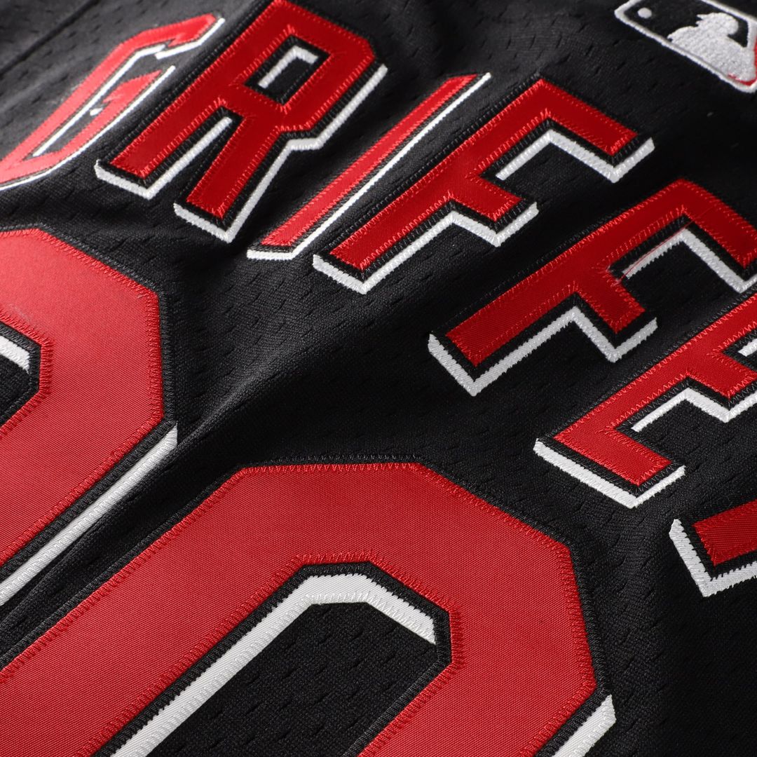 Ken Griffey Jr. Cincinnati Reds Mitchell & Ness Big & Tall Cooperstown Mesh Batting Practice Jersey - Black