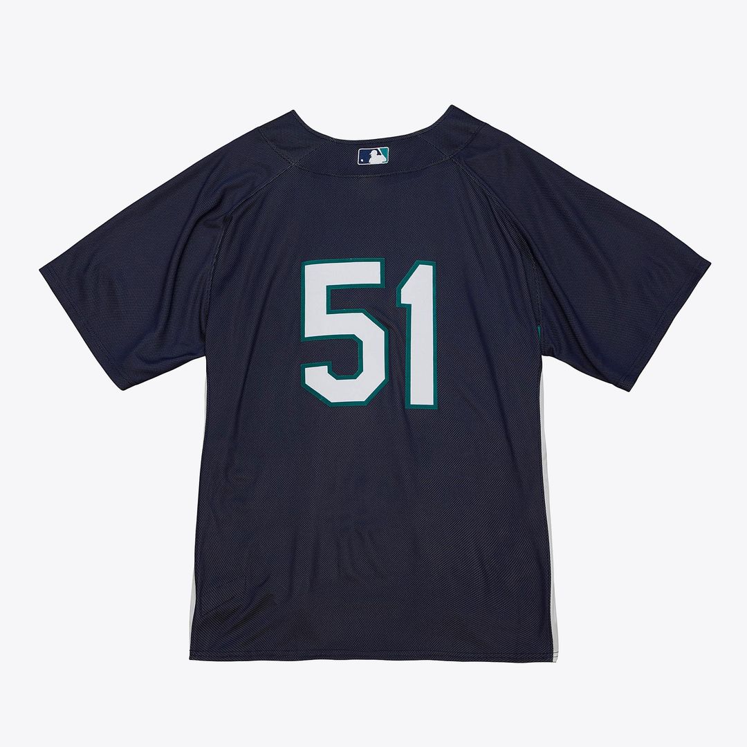 Ichiro Suzuki Seattle Mariners Mitchell & Ness Big & Tall Cooperstown Mesh Batting Practice Jersey - Navy