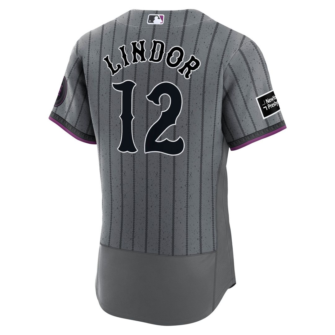 Francisco Lindor New York Mets Nike City Connect Authentic Sponsor Patch Jersey - Gray