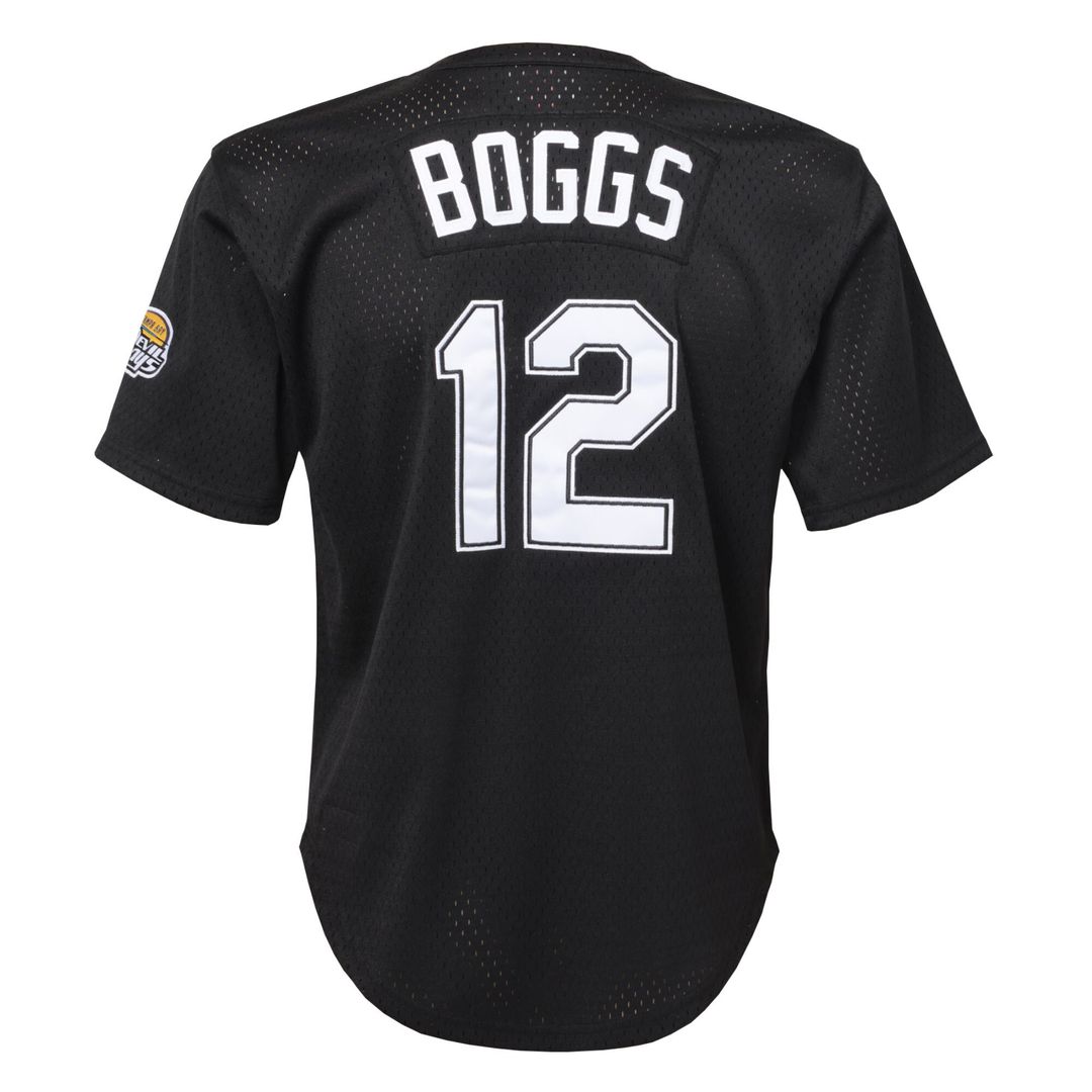 Wade Boggs Tampa Bay Rays Mitchell & Ness Youth Cooperstown Collection Mesh Batting Practice Jersey - Black