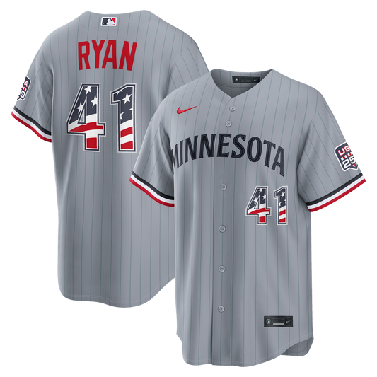 Joe Ryan Minnesota Twins Nike USA 250 Fourth of July Road Stadium Jersey - Gray