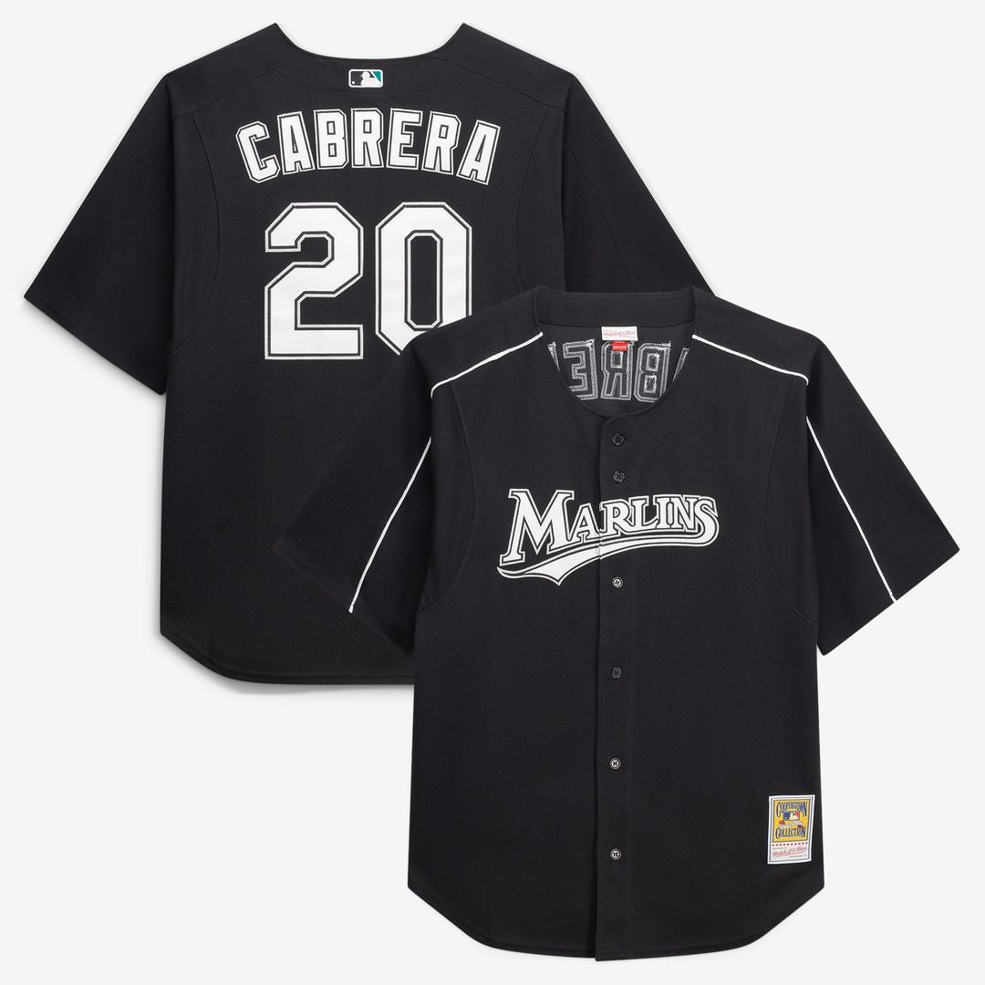Miguel Cabrera Miami Marlins Mitchell & Ness Big & Tall Cooperstown Mesh Batting Practice Jersey - Black
