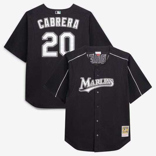 Miguel Cabrera Miami Marlins Mitchell & Ness Big & Tall Cooperstown Mesh Batting Practice Jersey - Black