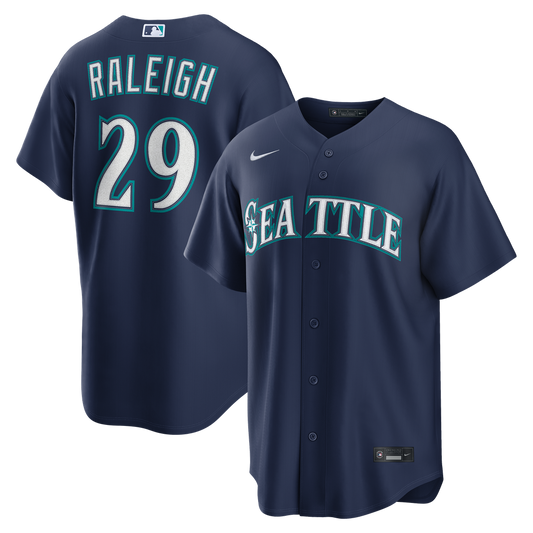 Cal Raleigh Seattle Mariners Nike Road Replica Jersey - Navy