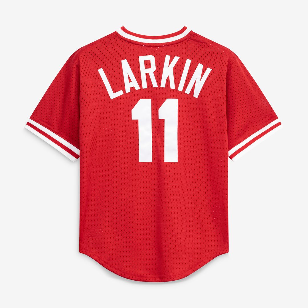 Barry Larkin Cincinnati Reds Mitchell & Ness Authentic Batting Practice Jersey - Red
