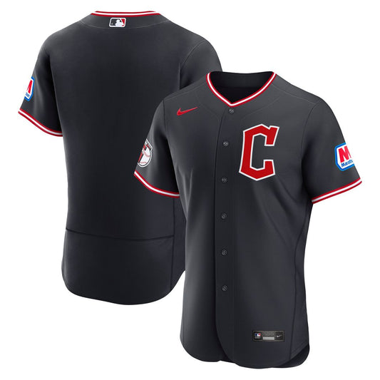 Cleveland Guardians Nike Alternate Authentic Sponsor Patch Jersey - Navy