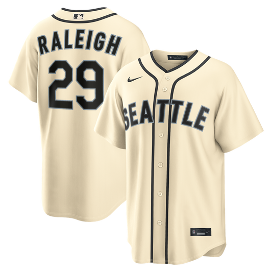 Cal Raleigh Seattle Mariners Nike Alternate Replica Jersey - Cream