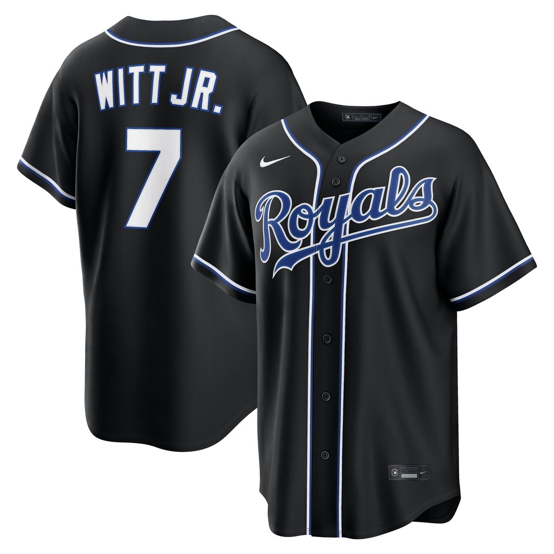 Bobby Witt Jr. Kansas City Royals Nike Fashion Replica Black Out Jersey
