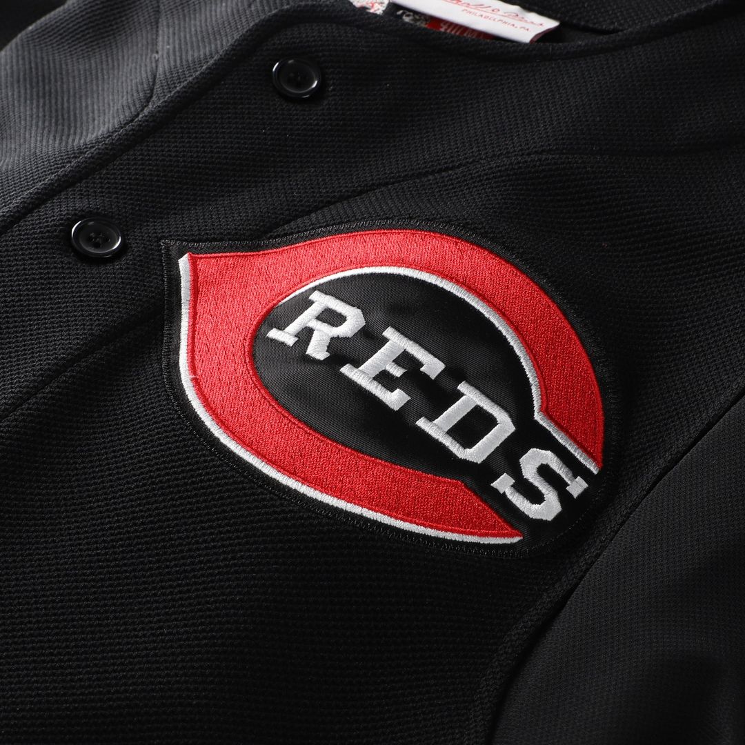 Ken Griffey Jr. Cincinnati Reds Mitchell & Ness Cooperstown Collection Authentic Mesh Batting Practice Jersey - Black