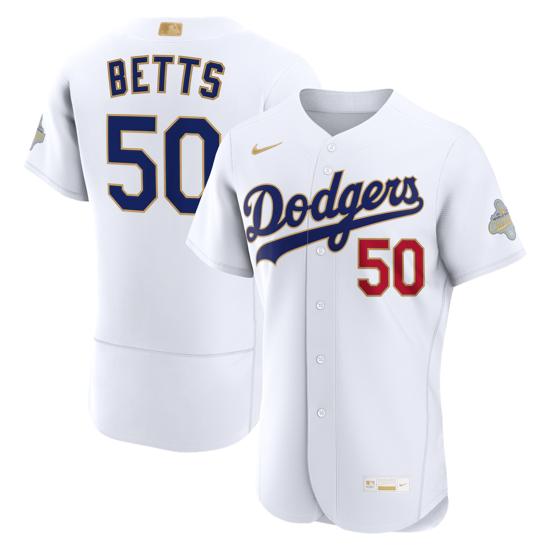 Mookie Betts Los Angeles Dodgers Nike 2026 Gold Collection Authentic Jersey - White