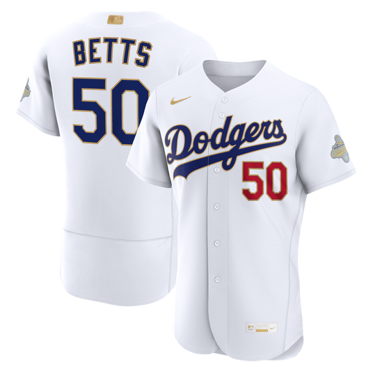 Mookie Betts Los Angeles Dodgers Nike 2026 Gold Collection Authentic Jersey - White