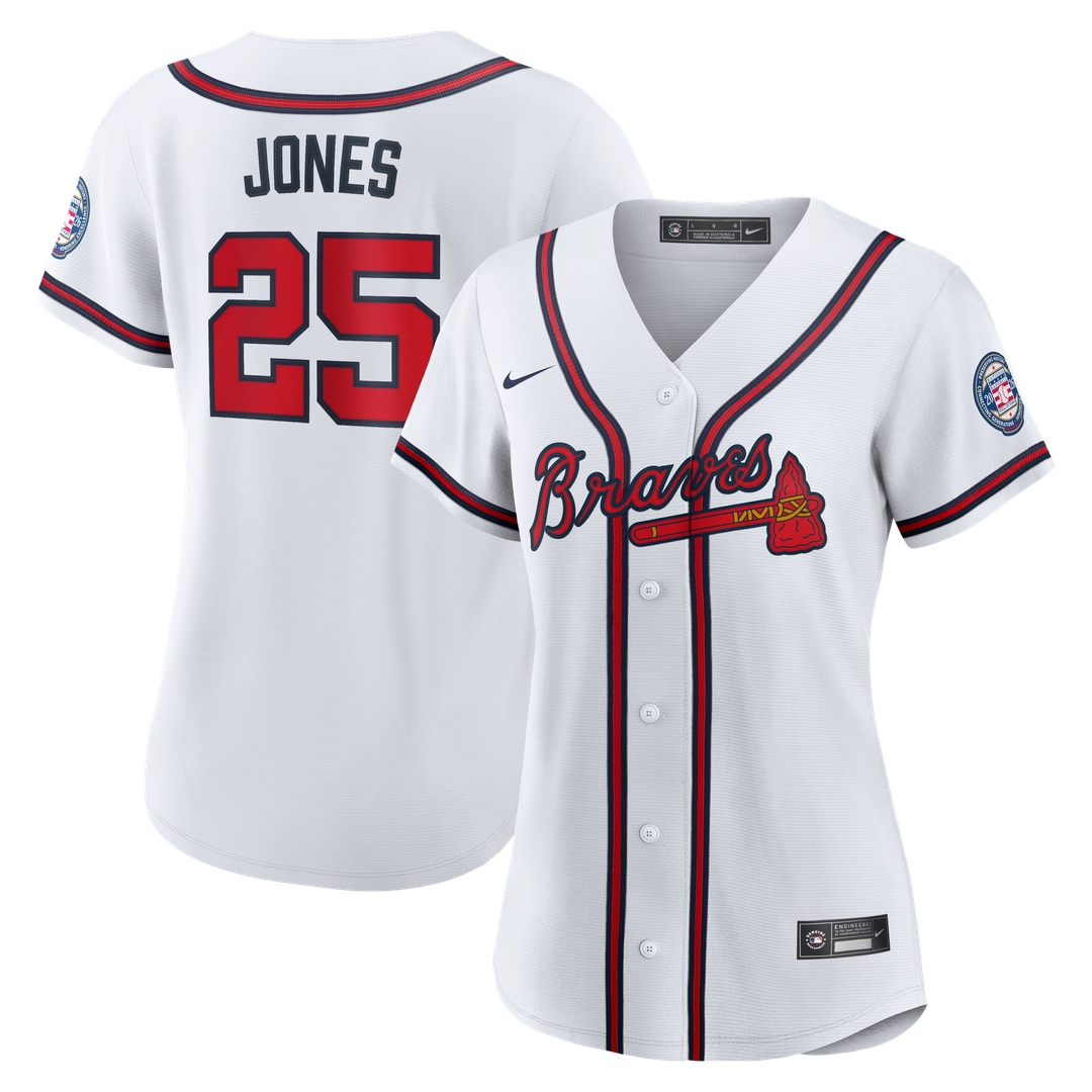 Andruw Jones Atlanta Braves Nike Women's 2026 Baseball Hall of Fame Retired Player Replica Jersey - White