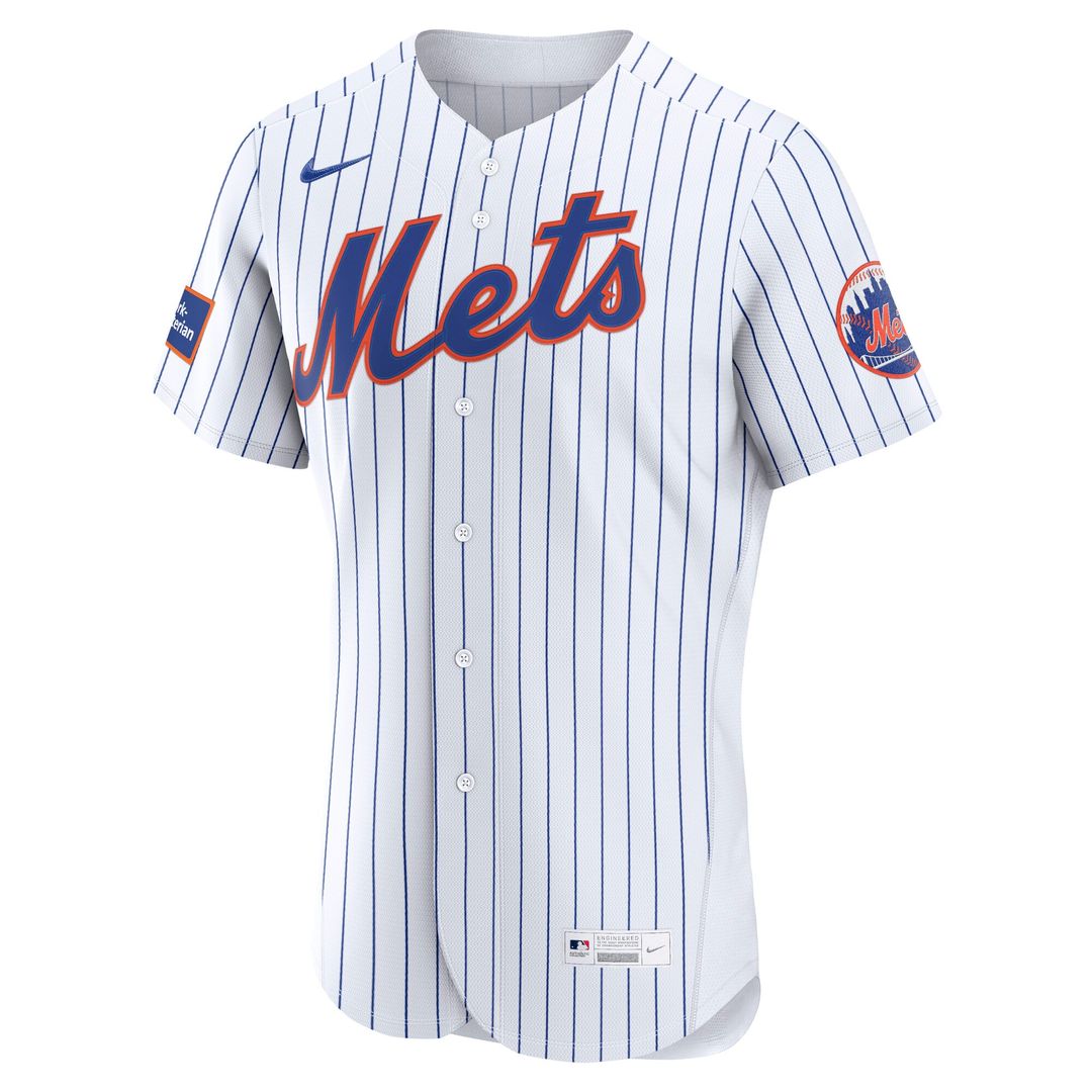 New York Mets Nike Home Sponsor Patch Authentic Jersey - White