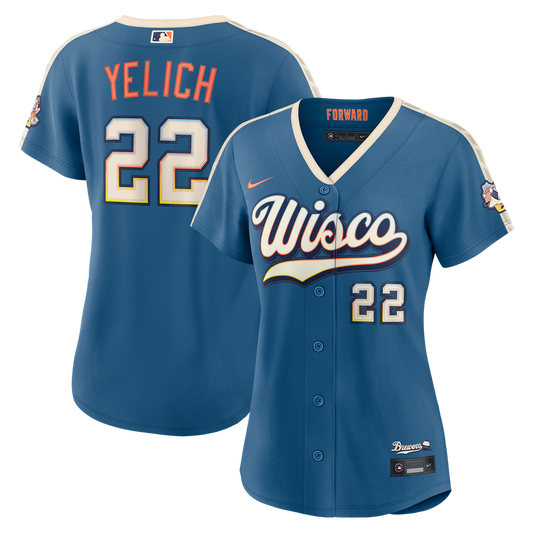 Christian Yelich Milwaukee Brewers Nike Women's 2026 City Connect Stadium Jersey - Mineral Blue