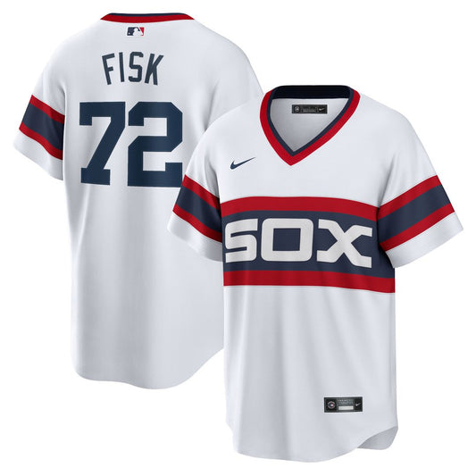 Carlton Fisk Chicago White Sox Nike Home Cooperstown Collection Team Player Jersey - White