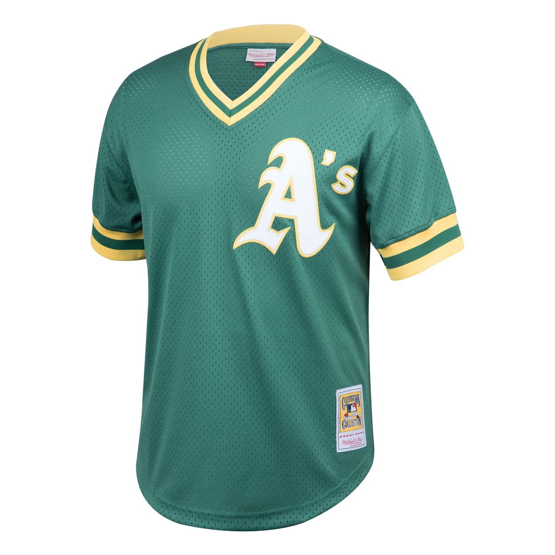 Rickey Henderson Athletics Mitchell & Ness Cooperstown Collection Big & Tall Mesh Batting Practice Jersey - Green