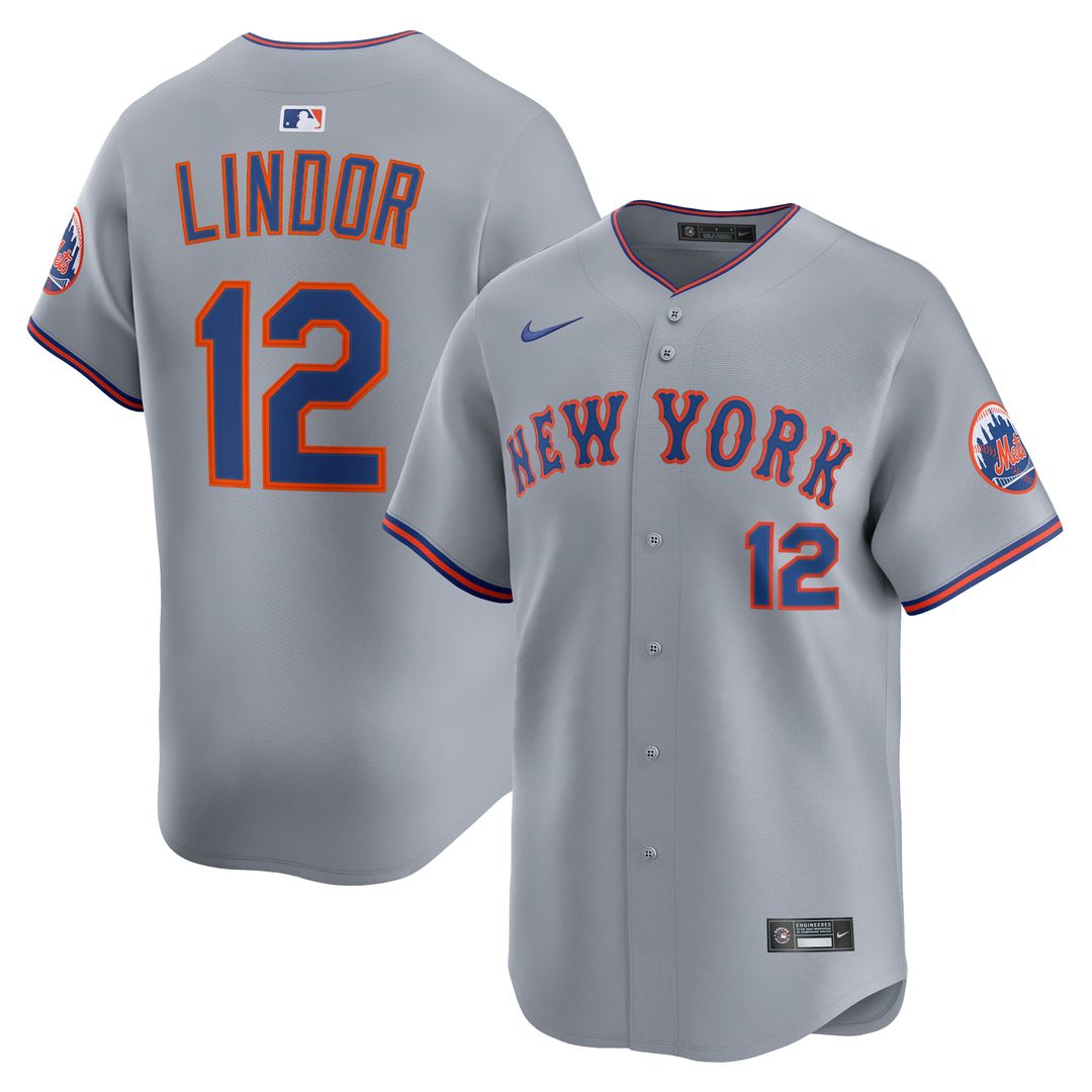 Francisco Lindor New York Mets Nike Road Limited Player Jersey - Gray