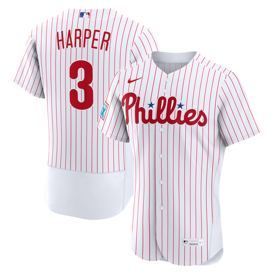 Bryce Harper Philadelphia Phillies Nike Home Authentic Sponsor Patch Jersey - White