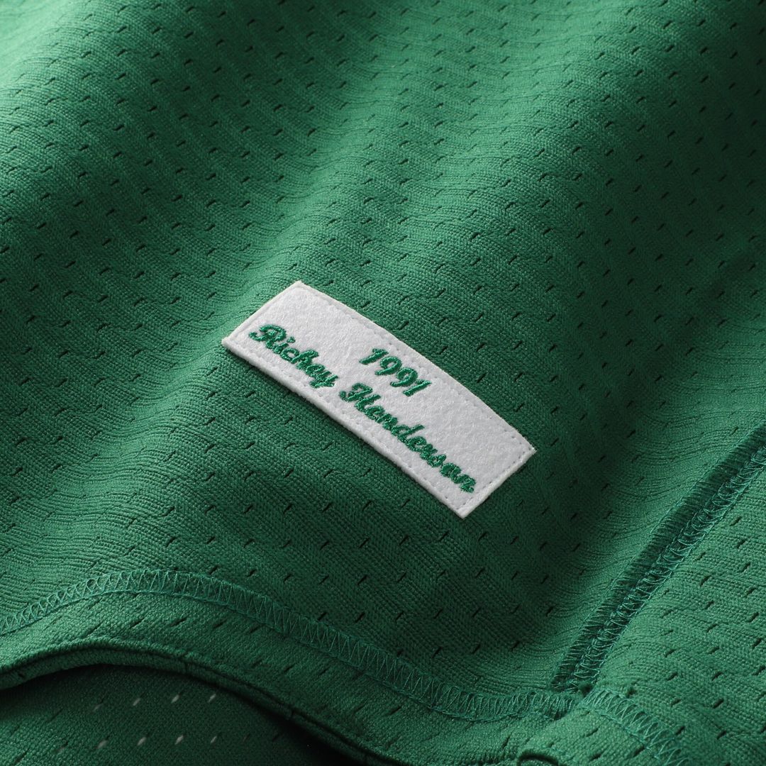 Rickey Henderson Athletics Mitchell & Ness Authentic Batting Practice Jersey - Green
