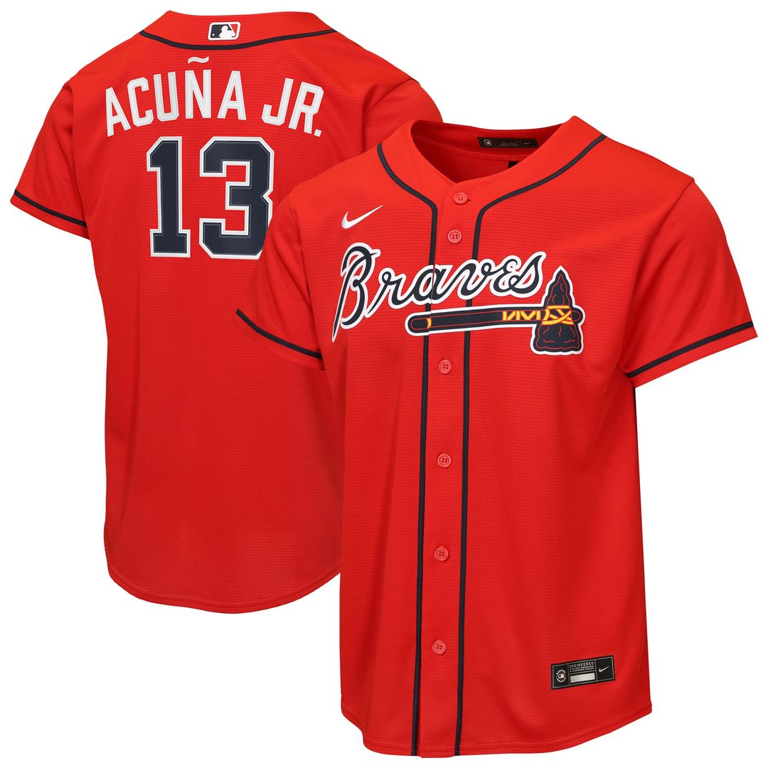 Ronald Acuña Jr. Atlanta Braves Nike Youth Road Replica Jersey - Gray