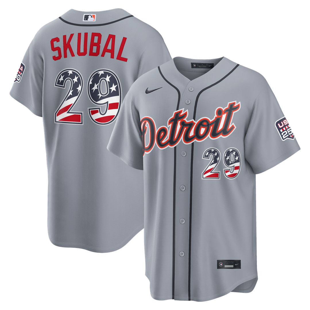 Tarik Skubal Detroit Tigers Nike USA 250 Fourth of July Road Stadium Jersey - Gray