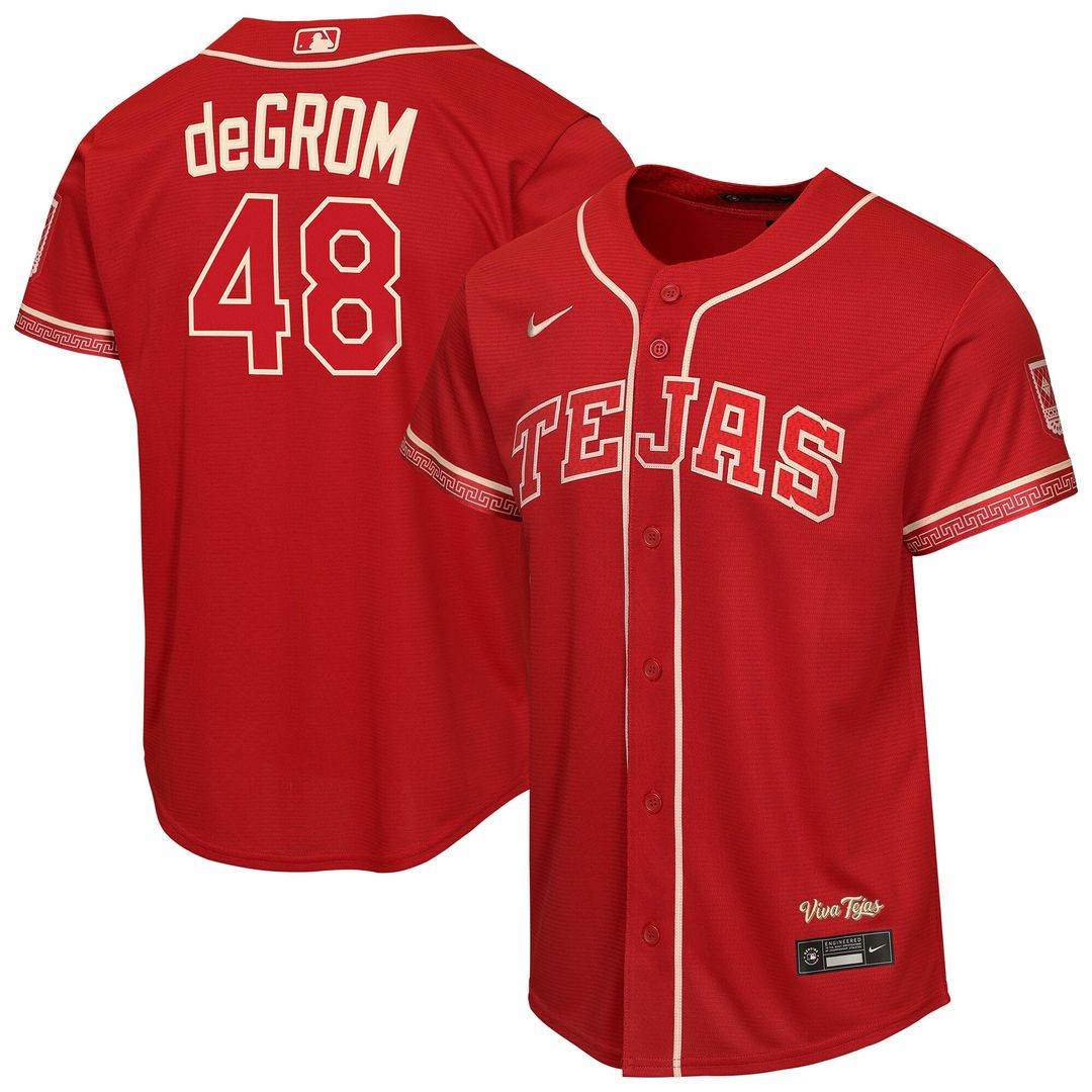 Jacob deGrom Texas Rangers Nike Youth 2026 City Connect Stadium Jersey - Red