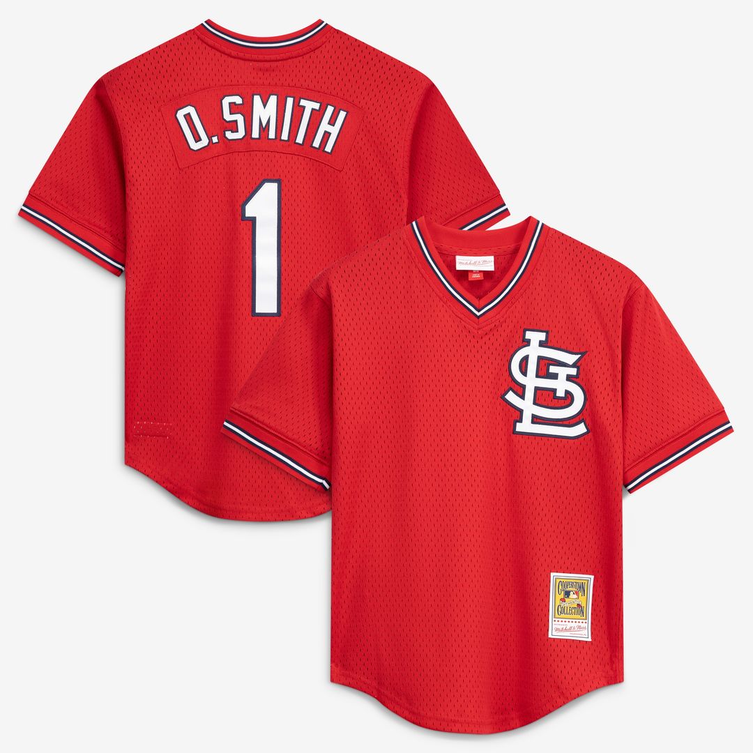 Ozzie Smith St. Louis Cardinals Mitchell & Ness Authentic Batting Practice Jersey - Scarlet