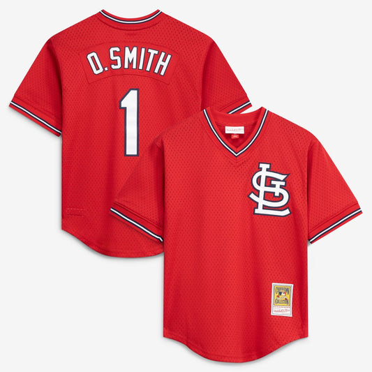 Ozzie Smith St. Louis Cardinals Mitchell & Ness Authentic Batting Practice Jersey - Scarlet