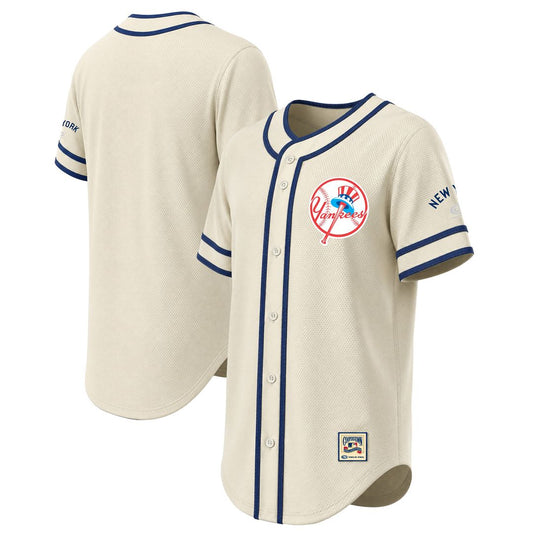 New York Yankees Stitches Throwback Fashion Jersey - Natural