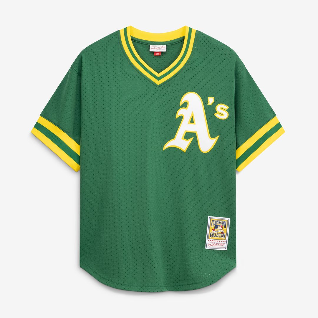 Rickey Henderson Athletics Mitchell & Ness Authentic Batting Practice Jersey - Green